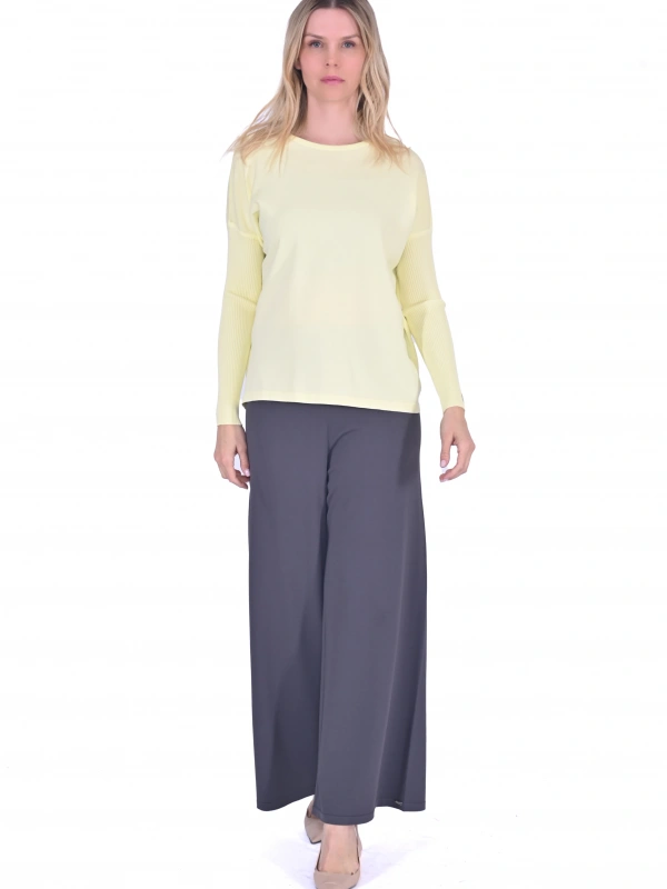 İNVEE 5879 Triko Tunik - Açık Sarı