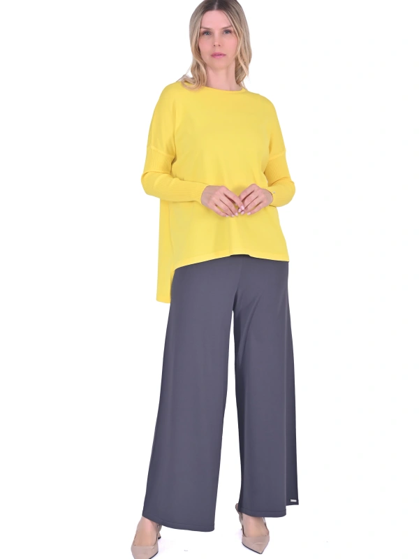 İNVEE 5879 Triko Tunik - Koyu Sarı