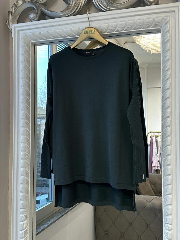 İNVEE 5879 Triko Tunik - Zümrüt
