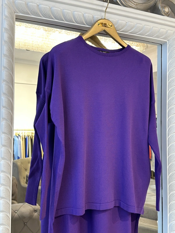 İNVEE 5879 Triko Tunik - Mor
