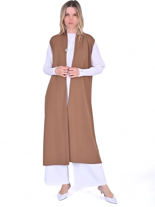 İNVEE Triko Yelek - Kahverengi