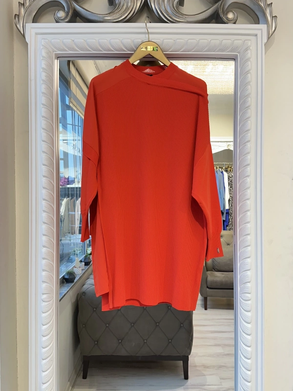 İNVEE Omzu Şifon Detaylı Tunik - Oranj