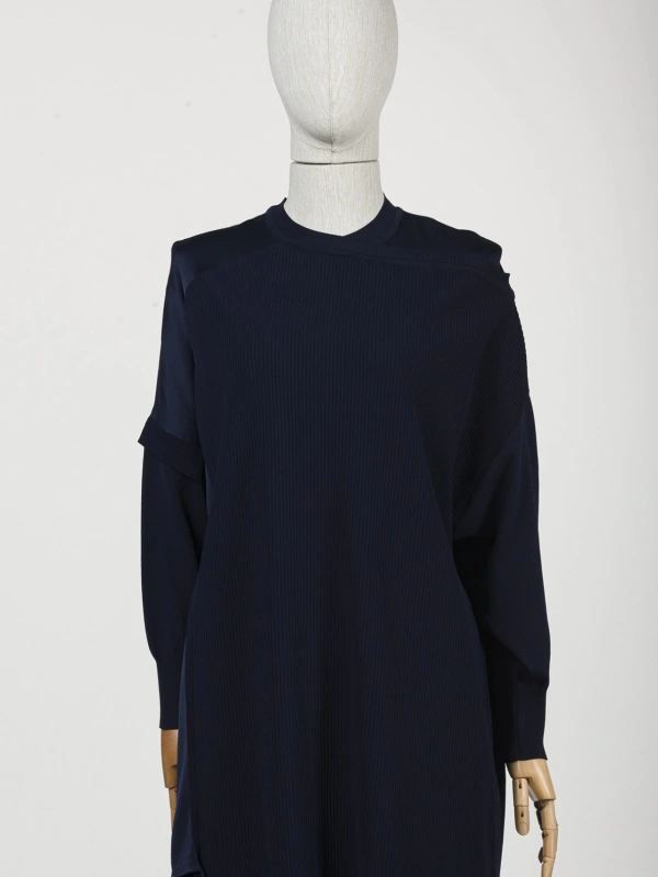 İNVEE Omzu Şifon Detaylı Tunik - Lacivert