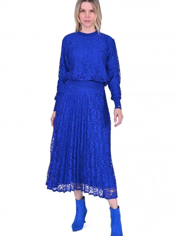 İNVEE 6326 Dantelli Etekli Takım - Sax