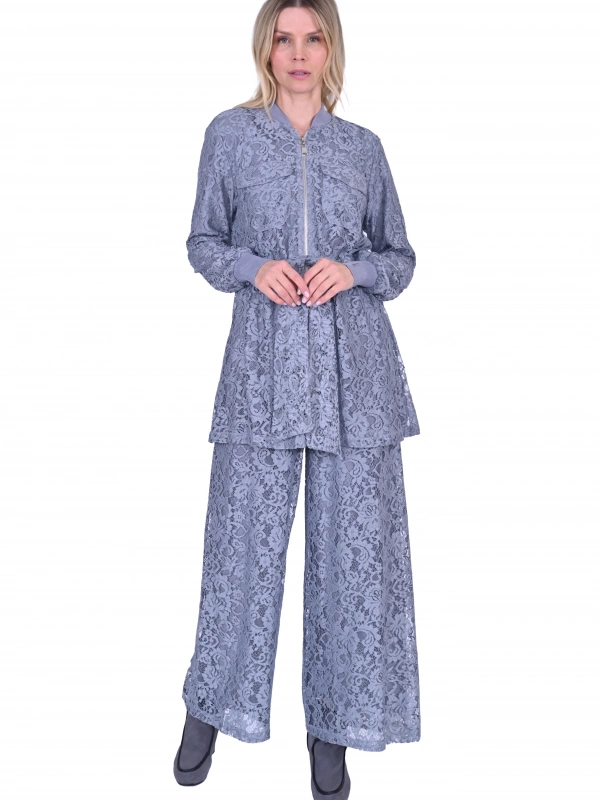 İNVEE 6352 Dantelli Takım - Gri