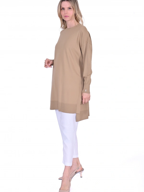 İNVEE 6367 Camel Triko Tunik