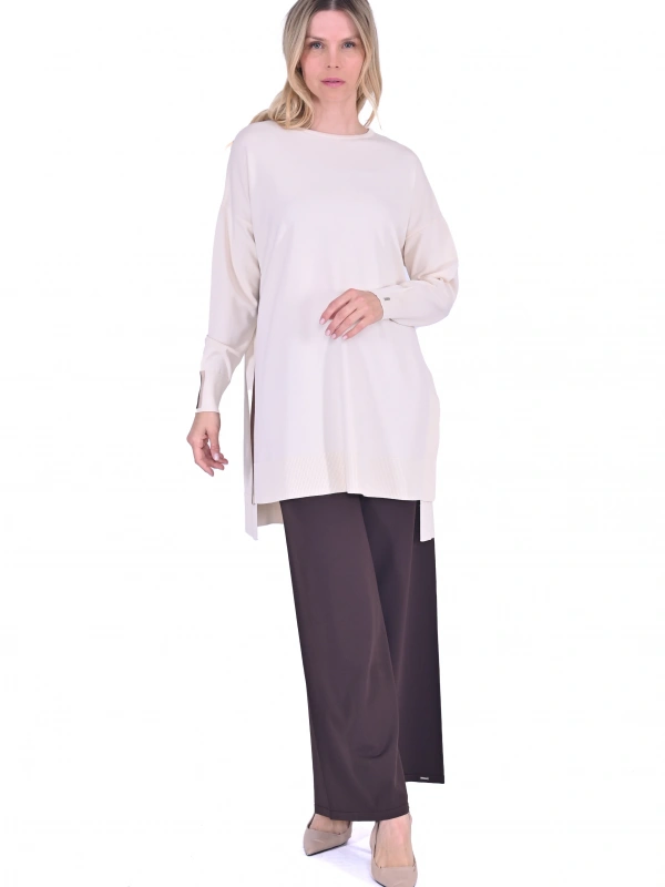 İNVEE 6367 Vanilya Triko Tunik