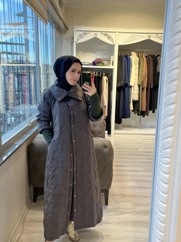 İNVEE 6378 Haki Kapitone Mont