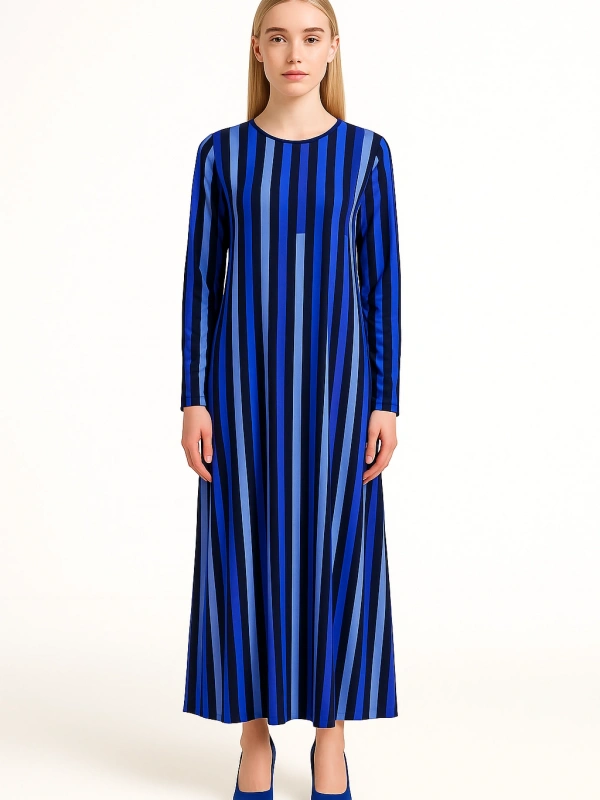 İNVEE 6407 Lacivert Triko Elbise