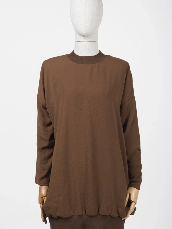 İNVEE 6419 Kakao Kahve Caz Tunik