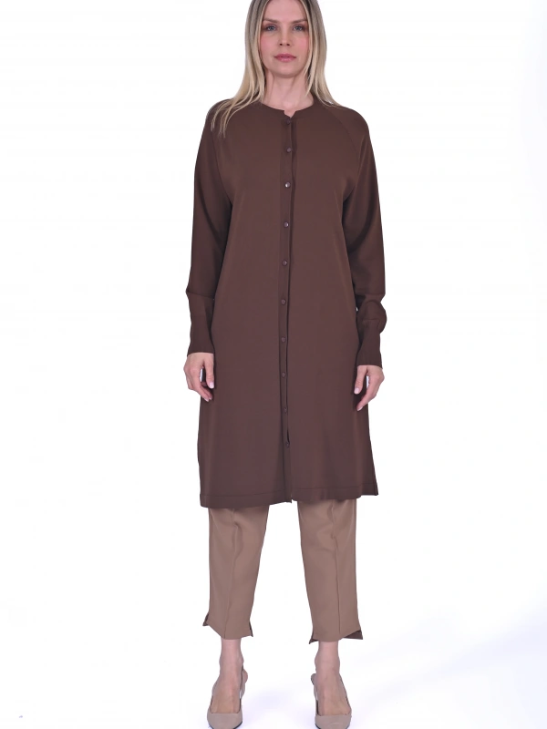 İNVEE 6738 Triko Hırka - Brownie