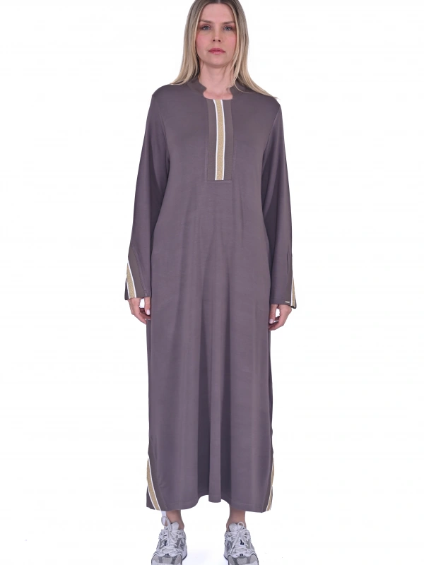 INVEE 6754 İki İplik Vizon Elbise