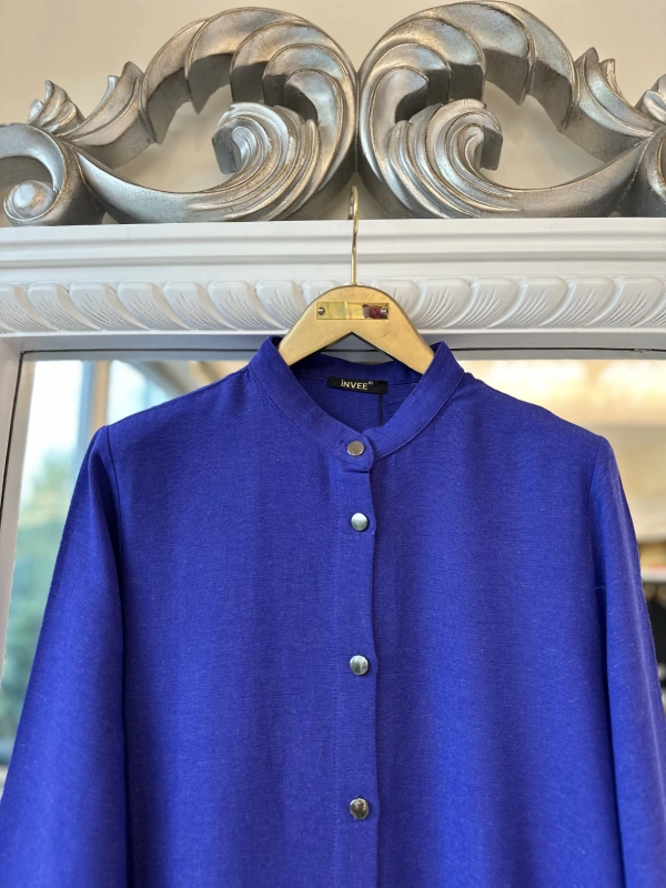 İNVEE Keten Karışımlı Kap - Mor