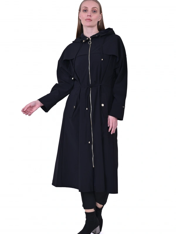 İNVEE 6830 Siyah Trenç