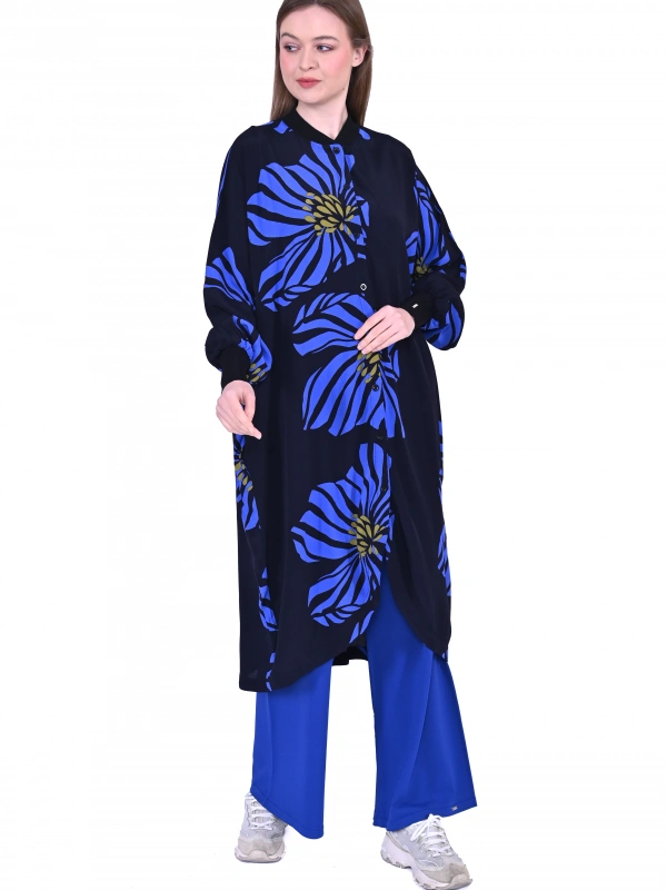 İNVEE 6832 Desenli Geniş Kalıp Gömlek