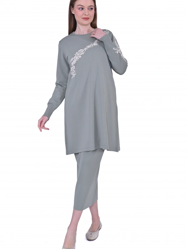 İNVEE 6849 Küfrengi Güldalı Triko Tunik