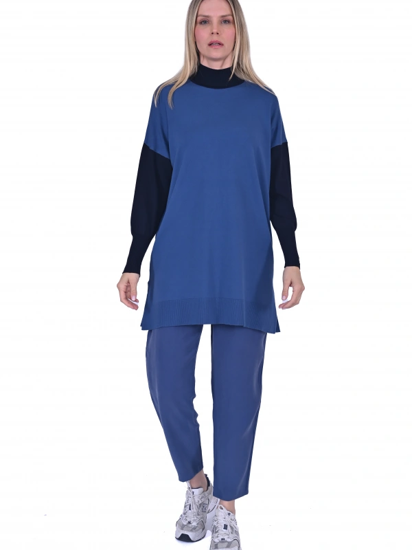 İNVEE 6862 İndigo Triko Tunik