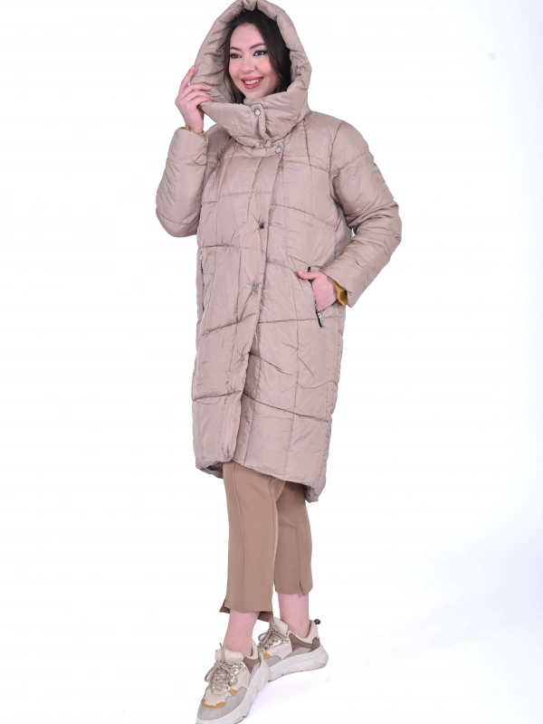 İNVEE 6864 Bej Şişme Mont