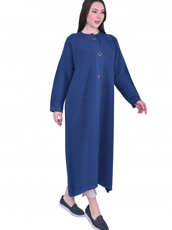 İNVEE 6866 Yün Karışımlı İndigo Kap