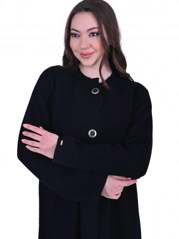 İNVEE 6866 Yün Karışımlı Siyah Kap