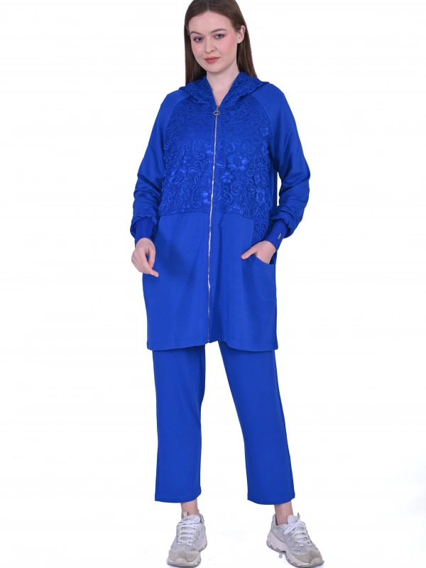 İNVEE 6876 Dantel Detaylı İki İplik Takım - Sax