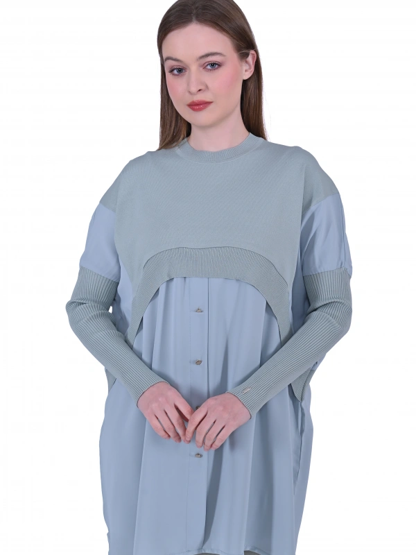 INVEE 6883 Kumaş/Triko Mint Tunik