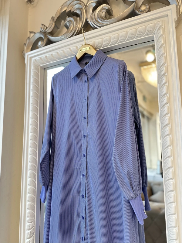 İNVEE 6895 Lacivert Uzun Gömlek