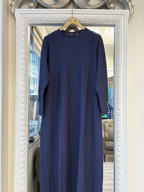 INVEE 6924 İndigo Triko Elbise