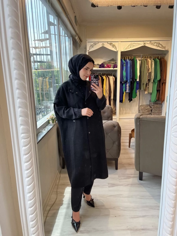 İNVEE 6946 Siyah Tüvit Yelek