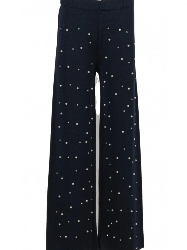 İNVEE 6950 İncili Triko Pantolon - Lacivert