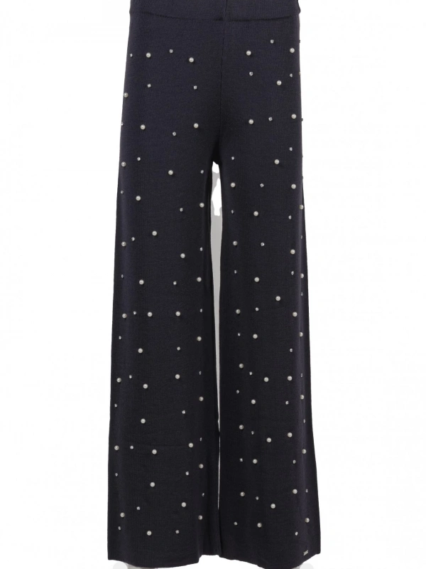 İNVEE 6950 İncili Triko Pantolon - Mürdüm