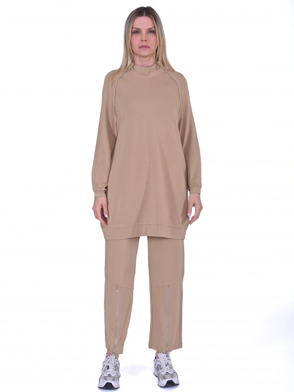 İNVEE 6956 İki İplik Eşofman Takımı - Camel