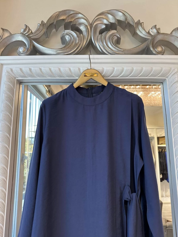 INVEE 6958 Modal Kumaş Lacivert Elbise