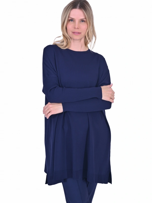 İNVEE 6976 Triko Tunik - Lacivert