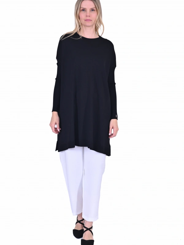 İNVEE 6976 Triko Tunik - Siyah