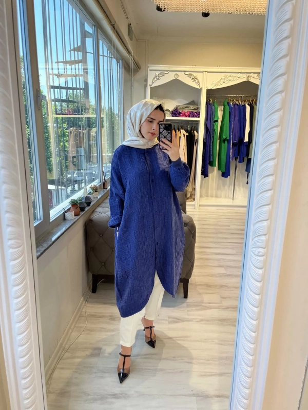 İNVEE 6982 İndigo Modal Tunik