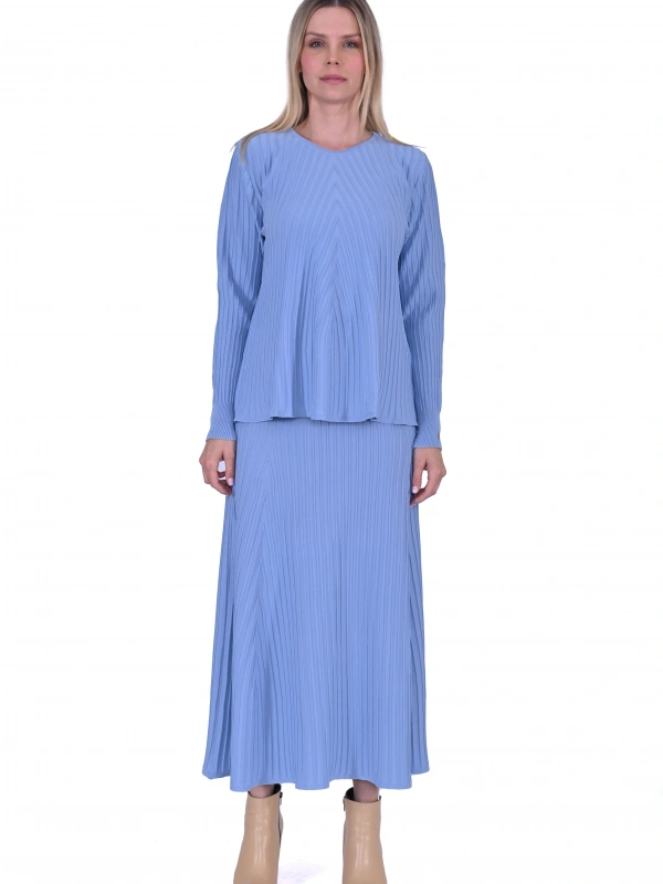 İNVEE 6984 Mavi Triko Etek