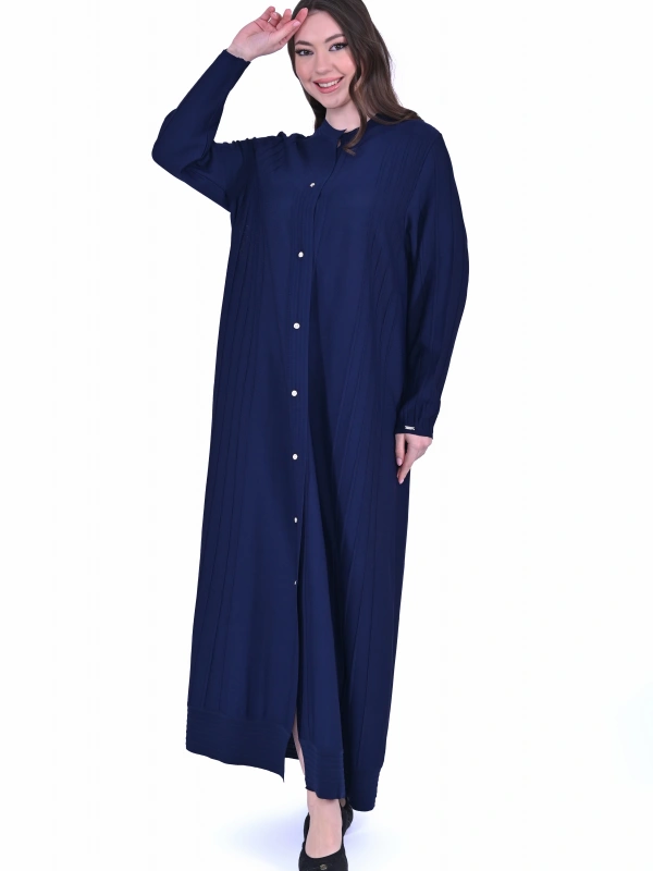 İNVEE 6988 Nervürlü Lacivert Triko Hırka