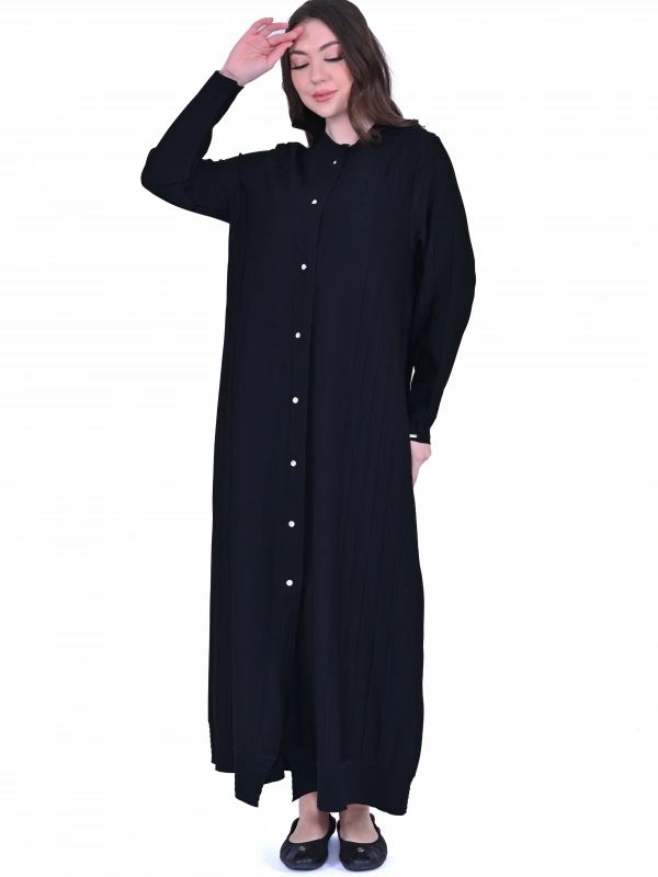 İNVEE 6988 Nervürlü Siyah Triko Hırka