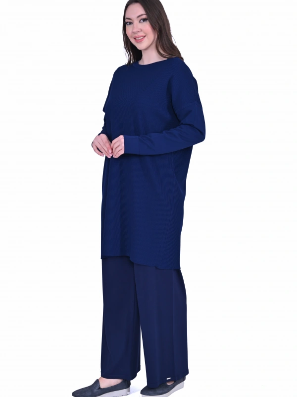 İNVEE 7014 Triko Tunik - Lacivert