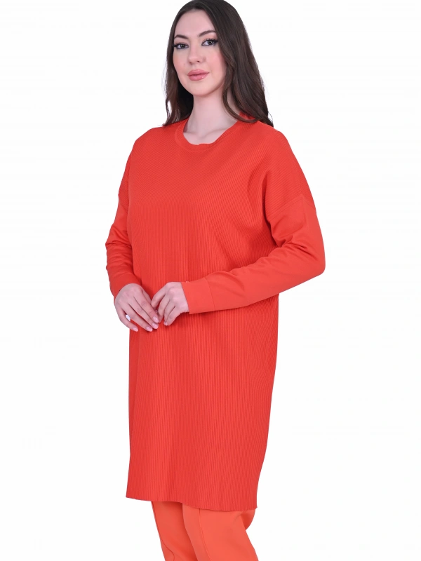 İNVEE 7014 Triko Tunik - Oranj