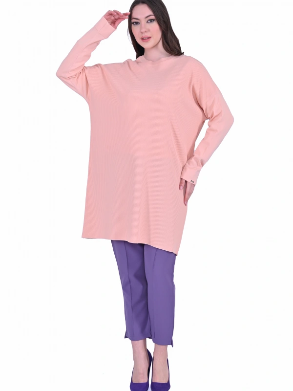 İNVEE 7014 Triko Tunik - Somon