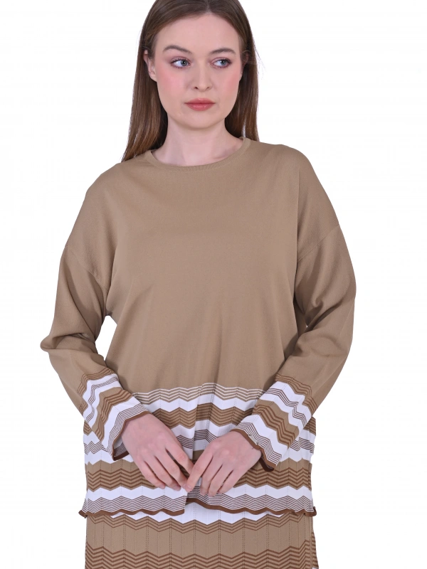 İNVEE 7027 Camel Triko Tunik