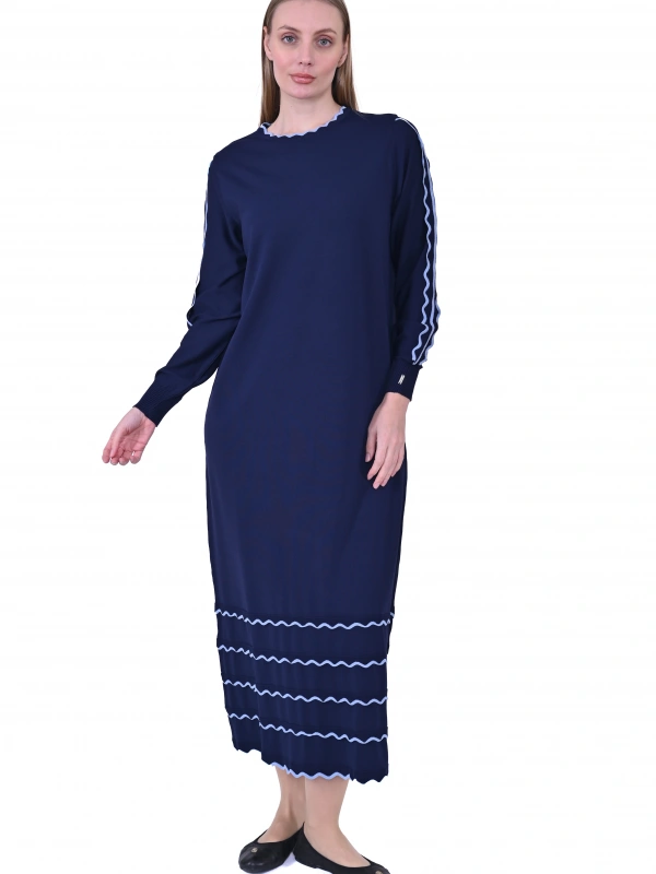 İNVEE 7030 Lacivert Triko Elbise