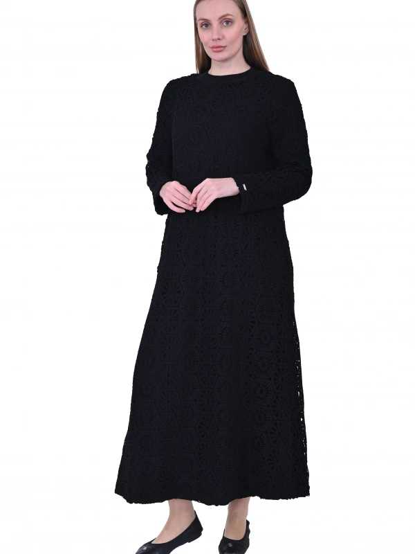 İNVEE 7031 Siyah Dantel Elbise