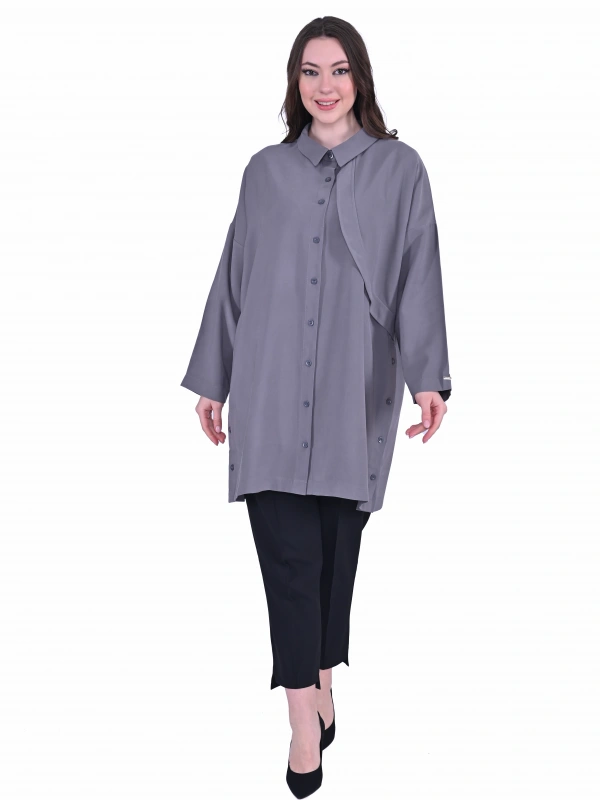 İNVEE 7053 Gri Gömlek