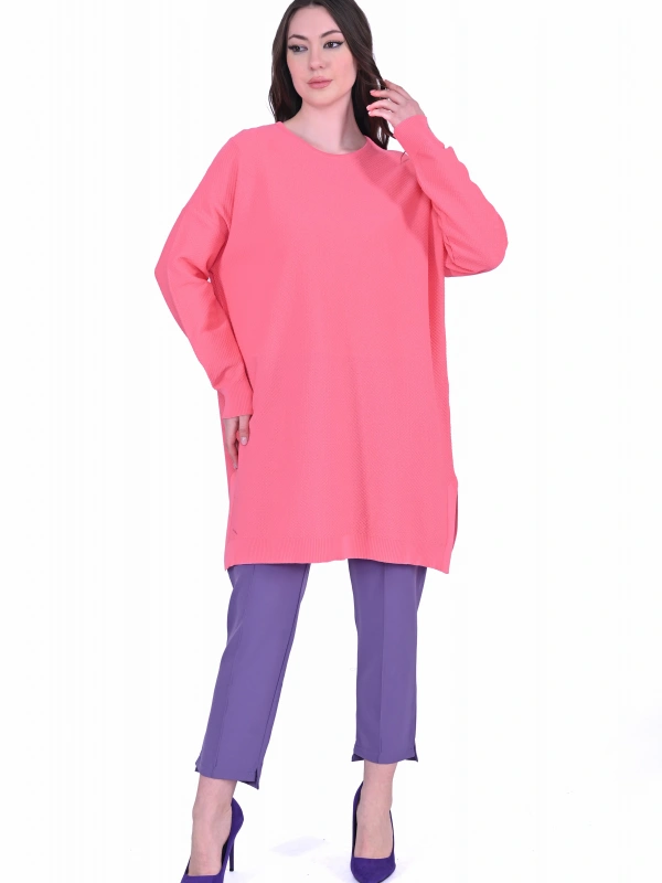 İNVEE 7059 Pembe Triko Tunik