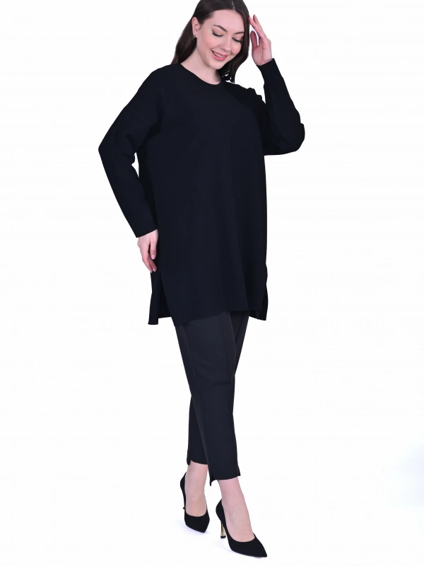 İNVEE 7059 Siyah Triko Tunik