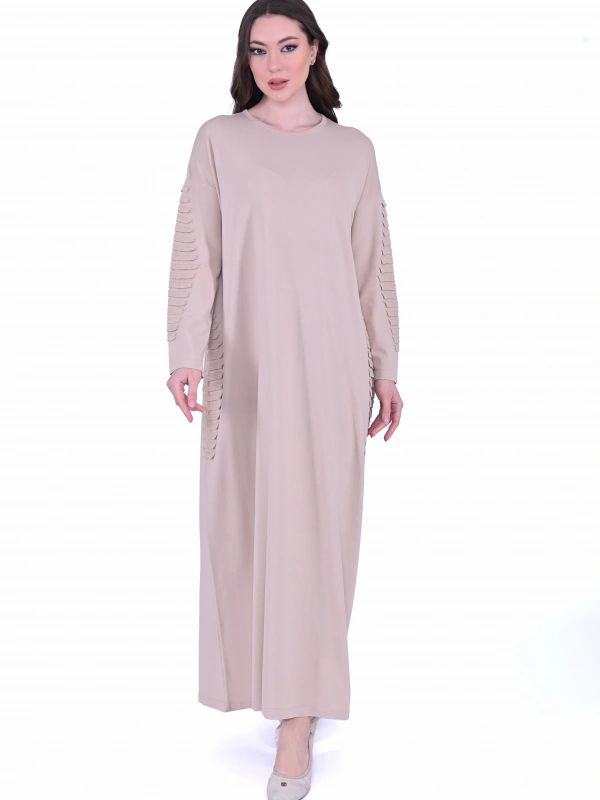 İNVEE 7060 Bej Triko Elbise