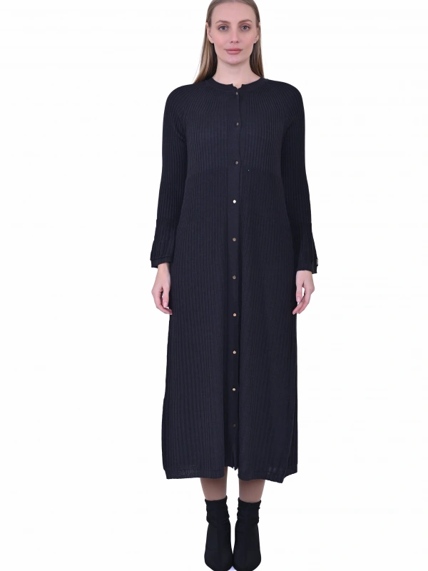 İNVEE 7073 Yün Karışımlı Hırka - Antrasit